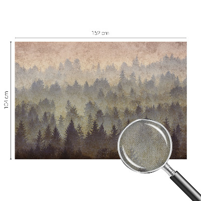 Carta da parati panoramica effetto 3D Nebbia forestale