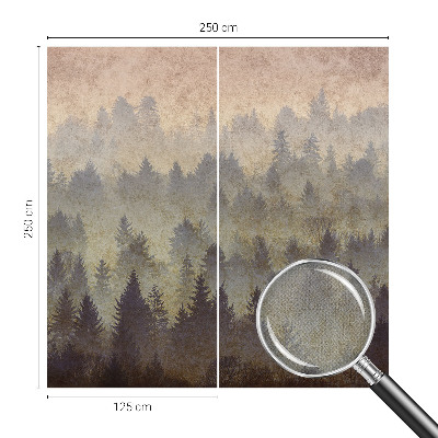 Carta da parati panoramica effetto 3D Nebbia forestale