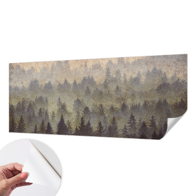Carta da parati panoramica effetto 3D Nebbia forestale