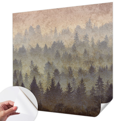 Carta da parati panoramica effetto 3D Nebbia forestale