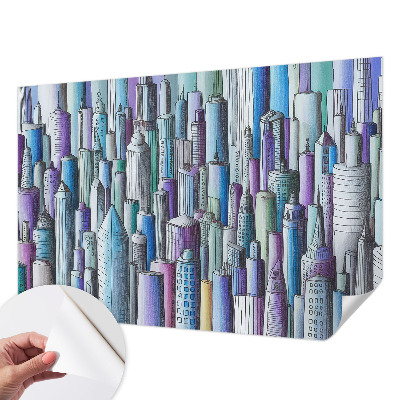 Carta da parati effetto profondità Grattacieli cittadini