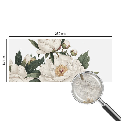 Carta da parati panoramica effetto 3D Peonie bianche