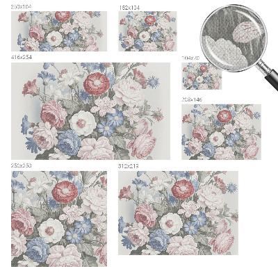 Carta da parati effetto profondità Bouquet colorato