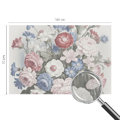 Carta da parati effetto profondità Bouquet colorato