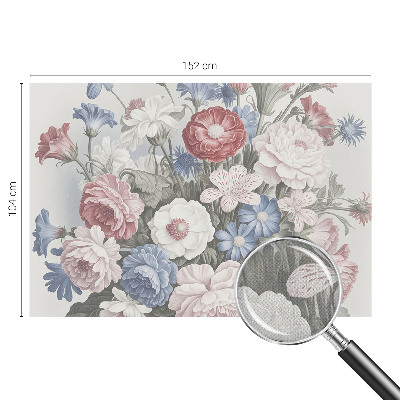 Carta da parati effetto profondità Bouquet colorato