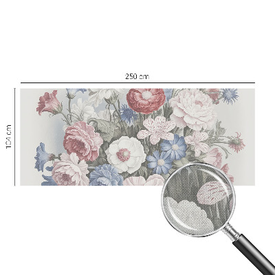 Carta da parati effetto profondità Bouquet colorato