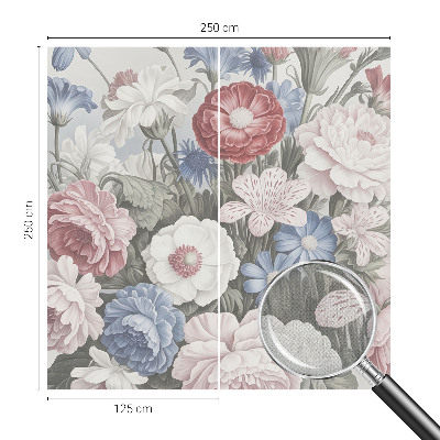 Carta da parati effetto profondità Bouquet colorato