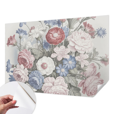 Carta da parati effetto profondità Bouquet colorato