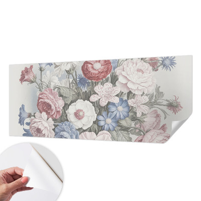 Carta da parati effetto profondità Bouquet colorato