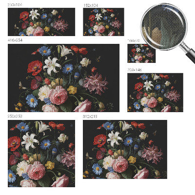 Carta da parati 3D Fiori con insetti