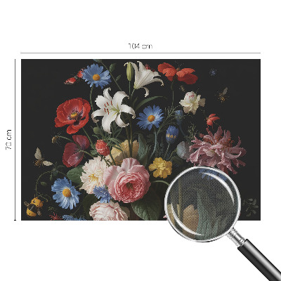 Carta da parati 3D Fiori con insetti