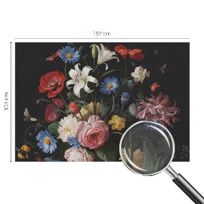 Carta da parati 3D Fiori con insetti