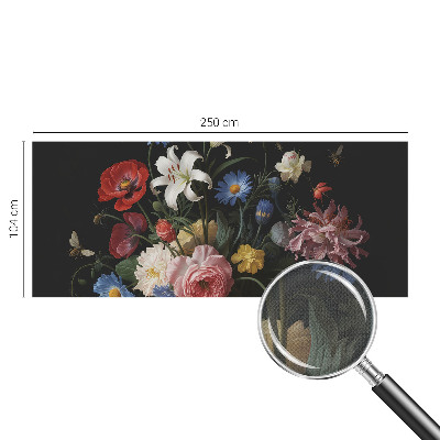 Carta da parati 3D Fiori con insetti