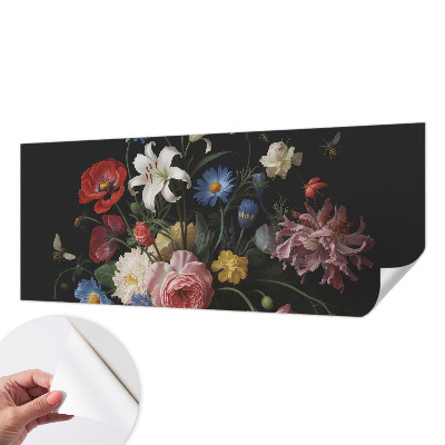 Carta da parati 3D Fiori con insetti