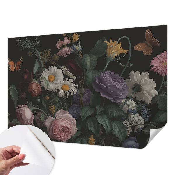 Carta da parati effetto profondità Eleganza floreale