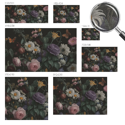 Carta da parati effetto profondità Eleganza floreale