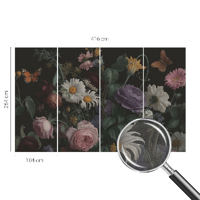 Carta da parati effetto profondità Eleganza floreale