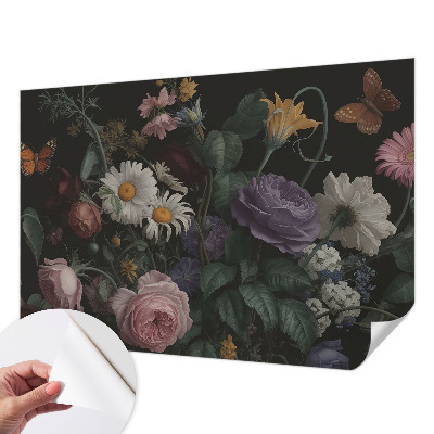 Carta da parati effetto profondità Eleganza floreale