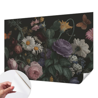 Carta da parati effetto profondità Eleganza floreale