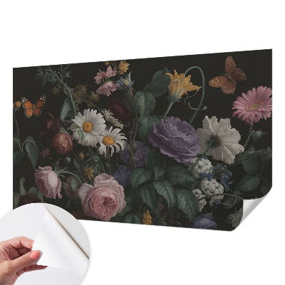 Carta da parati effetto profondità Eleganza floreale