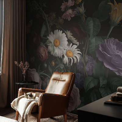 Carta da parati effetto profondità Eleganza floreale