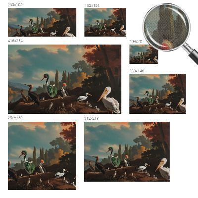 Carta da parati panoramica effetto 3D Uccelli pittoreschi