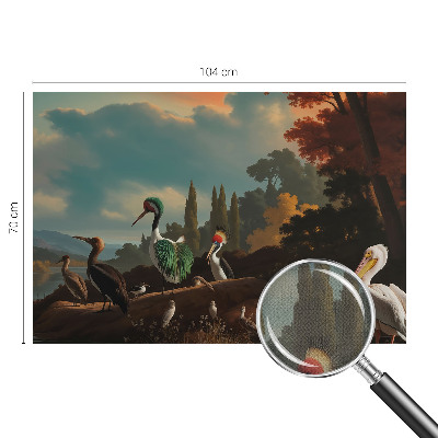 Carta da parati panoramica effetto 3D Uccelli pittoreschi