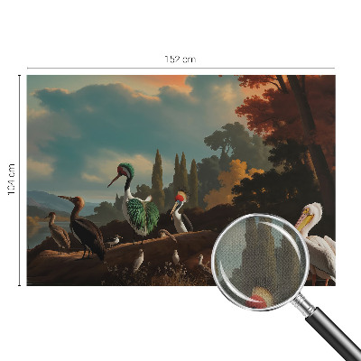 Carta da parati panoramica effetto 3D Uccelli pittoreschi