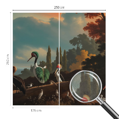 Carta da parati panoramica effetto 3D Uccelli pittoreschi