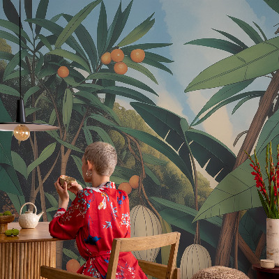 Fotomurale effetto 3D giungla tropicale