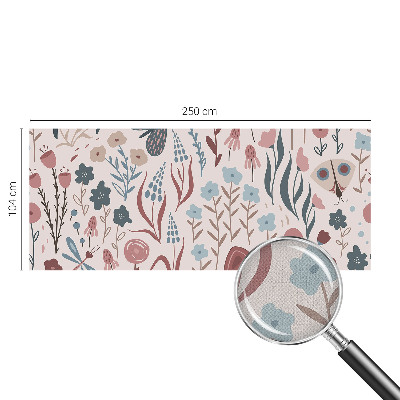 Carta da parati cameretta Fiori insetti