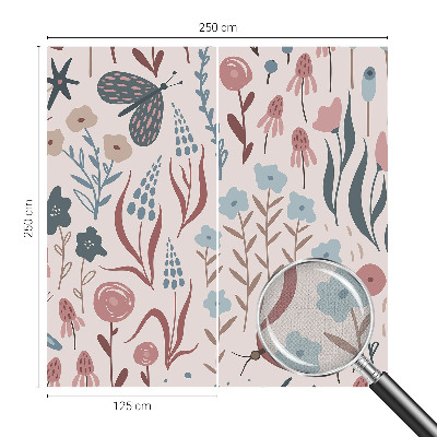 Carta da parati cameretta Fiori insetti