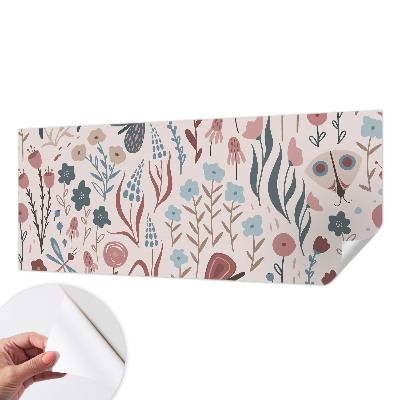 Carta da parati cameretta Fiori insetti