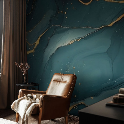 Carta da parati panoramica effetto 3D Astrazione blu scuro