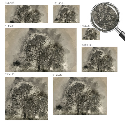 Carta da parati panoramica effetto 3D Alberi misteriosi