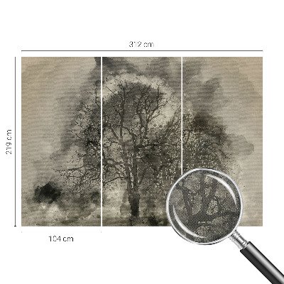 Carta da parati panoramica effetto 3D Alberi misteriosi