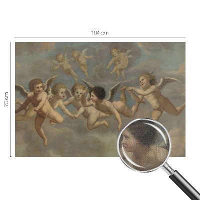Carta da parati effetto profondità Figure angeliche
