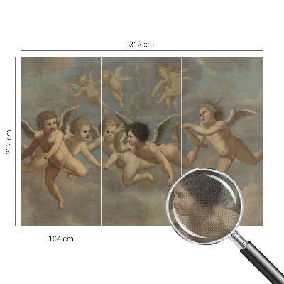 Carta da parati effetto profondità Figure angeliche