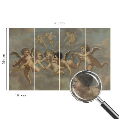 Carta da parati effetto profondità Figure angeliche