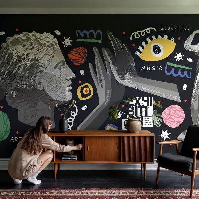 Carta da parati cameretta Una mostra colorata