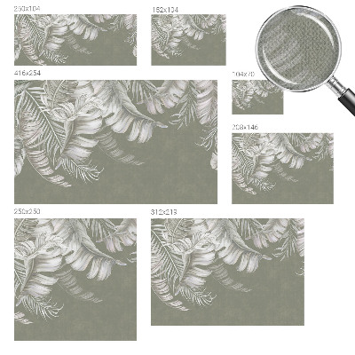 Carta da parati panoramica effetto 3D Foglie delicate