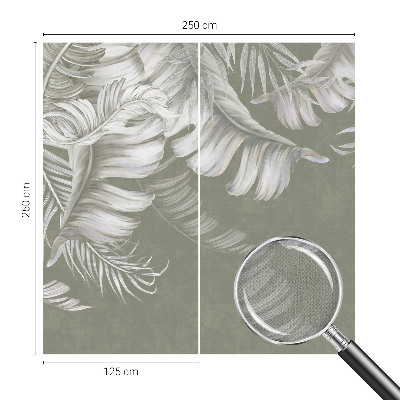 Carta da parati panoramica effetto 3D Foglie delicate