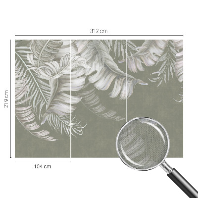 Carta da parati panoramica effetto 3D Foglie delicate