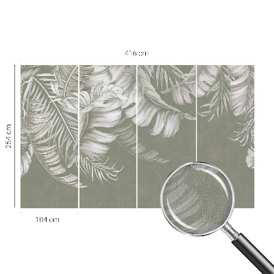 Carta da parati panoramica effetto 3D Foglie delicate