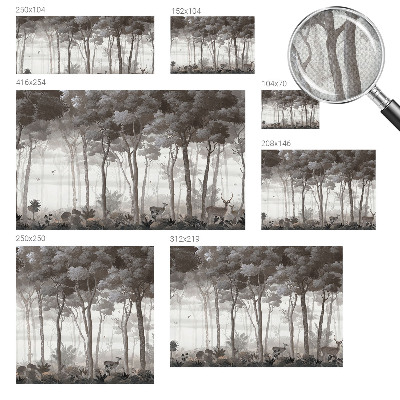 Carta da parati effetto profondità magia della foresta