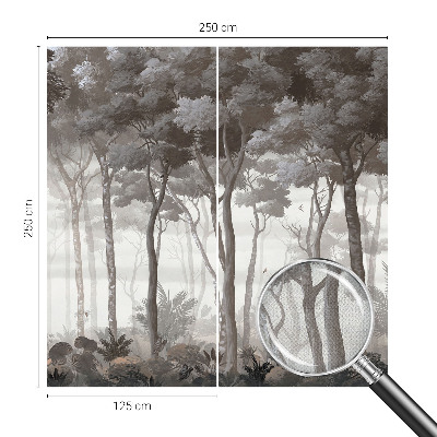 Carta da parati effetto profondità magia della foresta