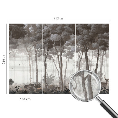 Carta da parati effetto profondità magia della foresta