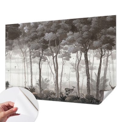 Carta da parati effetto profondità magia della foresta
