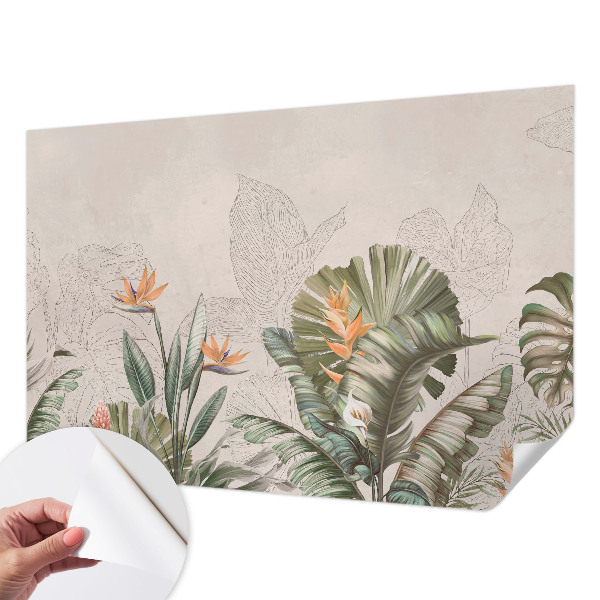 Carta da parati per cameretta Fiori tropicali