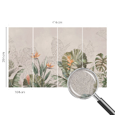 Carta da parati per cameretta Fiori tropicali